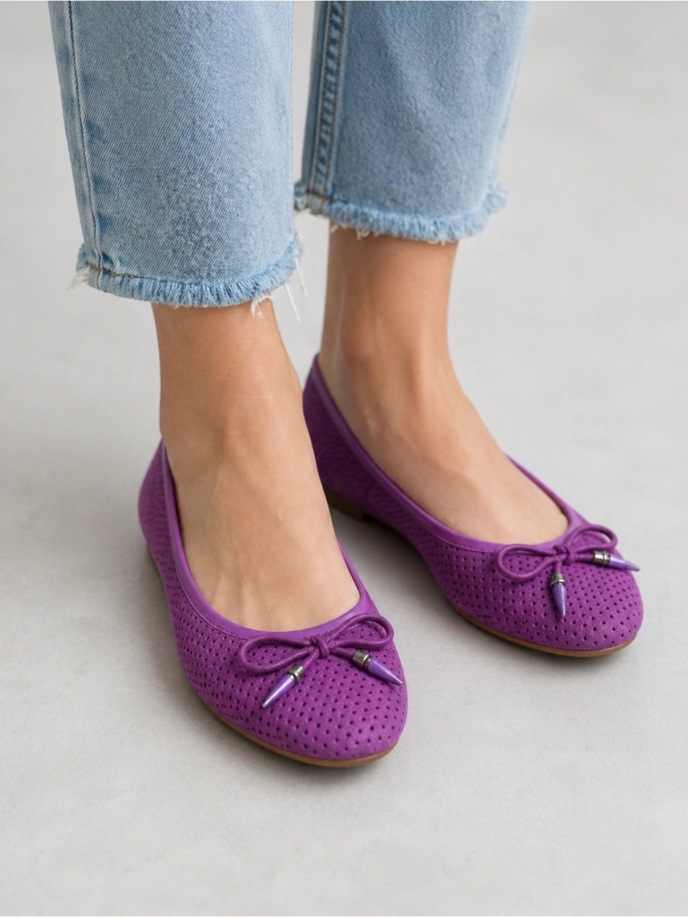 Circus by Sam Edelman Purple Perforated Bow Ballet Flats